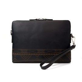 Indi Ortega Nubuck Leather Clutch Bag, Shoulder Bag, 3-Way Top Leather Case, Genuine Leather, Men's, Simple, Second Bag, Present, Attractive Bag, Black