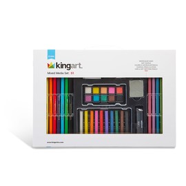 KINGART 154 Studio Series 54 Pc. Mixed Media Collection Art Set, Includes Watercolor Paints, Pastels and Color Pencils, For All Skill Levels including Beginner/Student, Great Gift