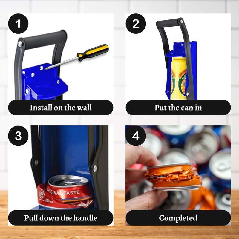 Environet Can Crusher - Wall-Mounted Aluminum Can Crusher, Crushes 8-16oz