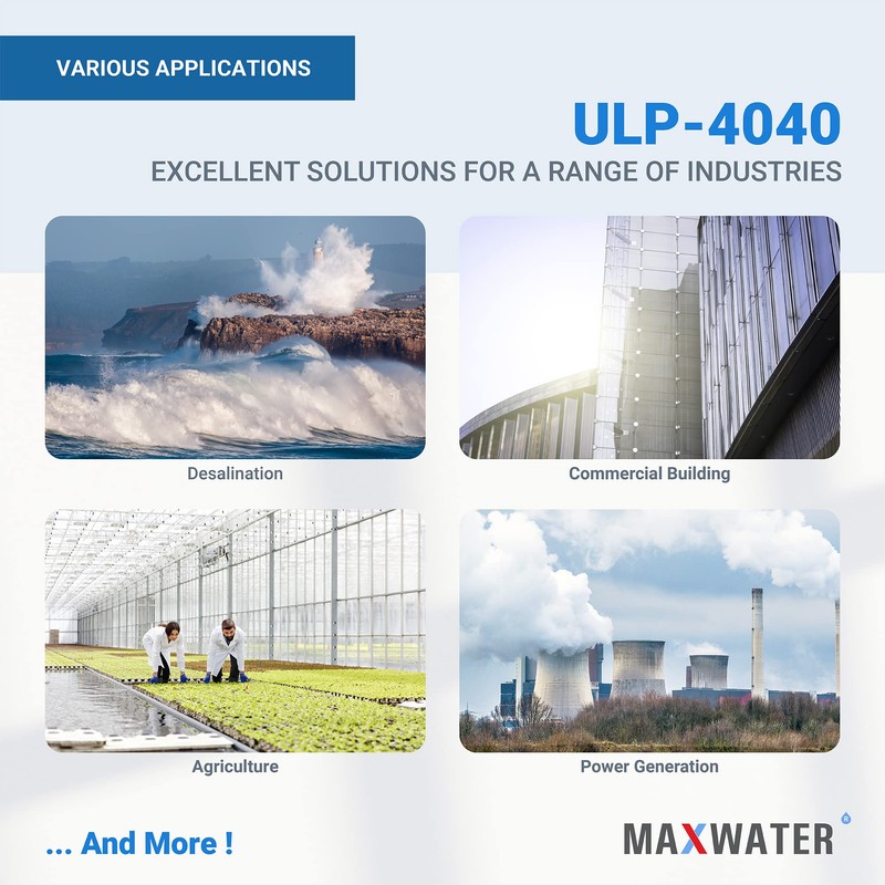 Max Water ULP-4040 Reverse Osmosis 4" x 40" RO Membrane,
