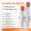 VONEEDL 60 PCS Large Eye Sharp Needles - Easy to