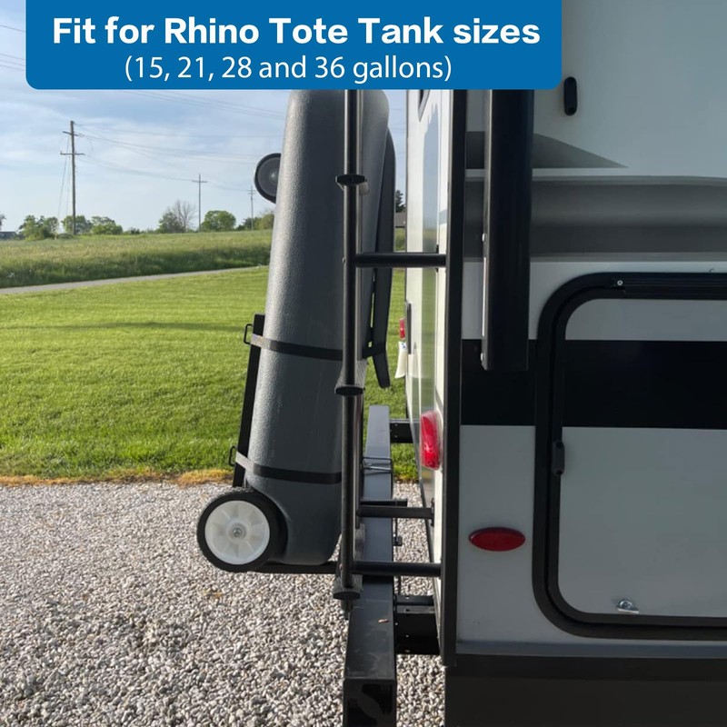 OUTPRIZE Aluminum RV Tote Tank Carrier, Foldable Rust-Proof RV Bumper