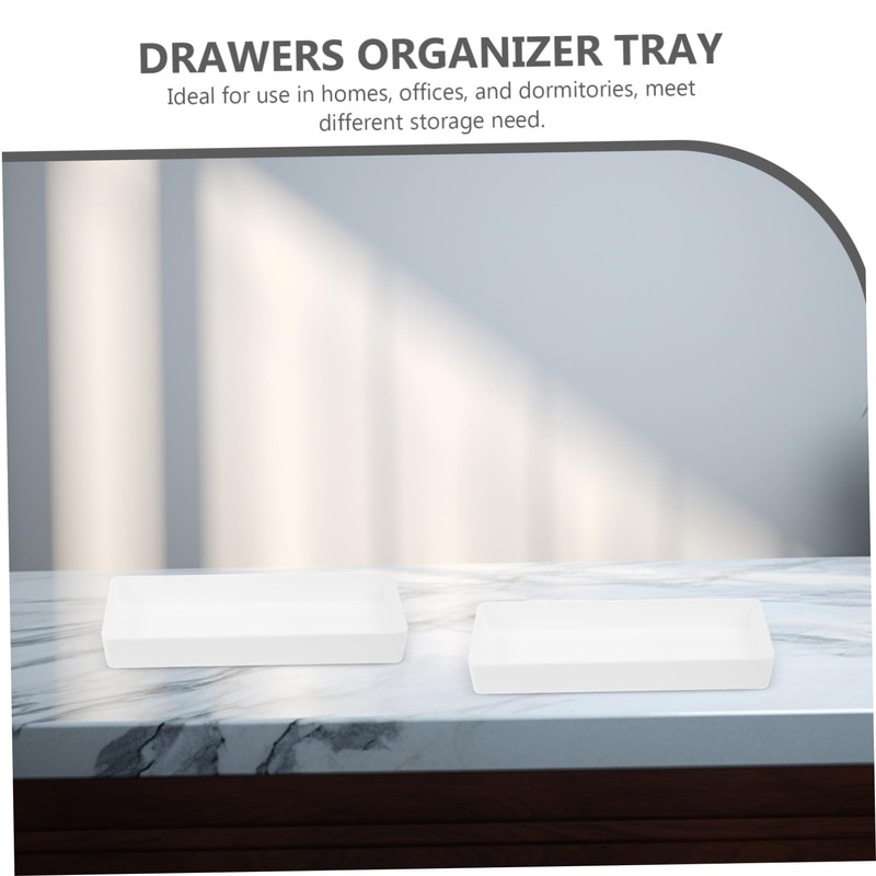 STOBAZA 4Pcs Square Plastic Drawer Organizer Bins for Desk Makeup