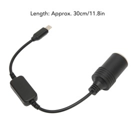USB C auf 12 V Zigarettenanzünder Adapter, 5 V USB C Stecker auf 12 V Auto Zigarettenanzünder Buchse Stromwandlerkabel, für Autoelektronik Zubehör (30cm/11.8in)