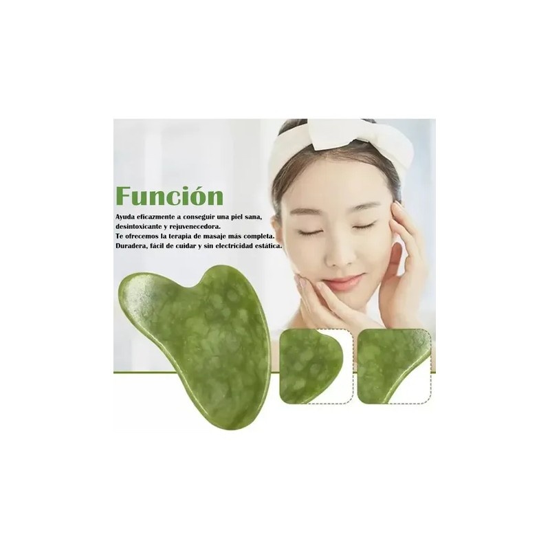 Rodillo De Masaje Facial De Jade Gua Sha Rejuvenece Kit