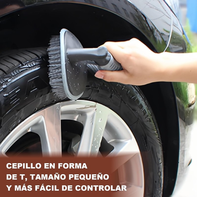 3PCS Cepillos de Llantas, Brochas para Detalla de Ruedas para