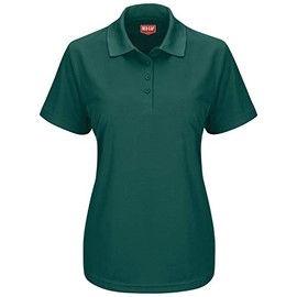 Red Kap Women's Short Sleeve Knit Performance Polo, Hunter Green, Large