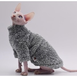 Hairless Cat clothes Fleece Warm Winter cat clothes for Sphynx cats, Devon Rex cats, Konis cats (Medium)