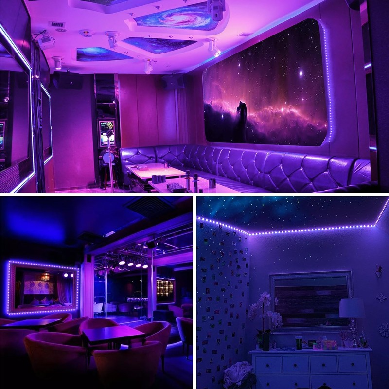 iNextStation USB UV Black LED Light Strip, 2M/6.6ft 5V SMD5050