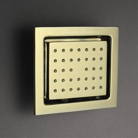 Cascada Adjustable Brass Shower Sprayer 34 Nozzles 4" Massage Jet Bath Shower Head with Pre-Installed Mounting Box (Brushed Gold)