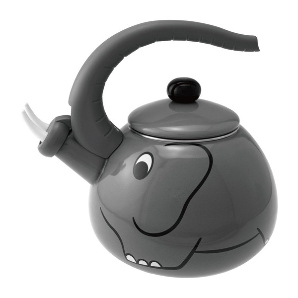 Supreme Housewares, Elephant Whistling Tea Kettle, 2.4 quarts, Gray