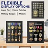Military Pin Display Case Shadow Box, Solid Pine Wood Medal