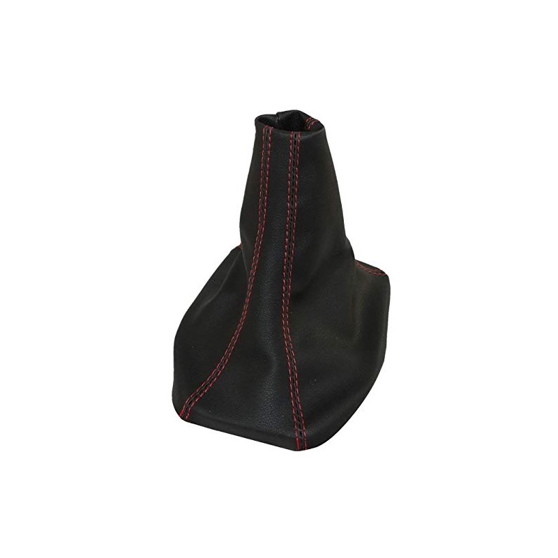 AERZETIX: Gear Stick Gaiter Faux Leather Black with Red Stitching
