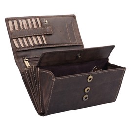 Ladies Wallet LEAS, Genuine Leather, brown - ''LEAS Vintage-Collection''