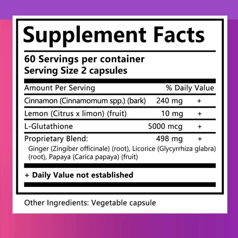 Cpsulas De Glutatin, 5000 Microgramos, 120 Cpsulas Sin Sabor