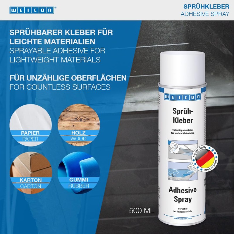 WEICON WEICON Sprhkleber 500 ml, transparentes Klebespray, fr leichte Materialien,