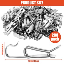 Zonon 200 Pcs Christmas Light Clips Metal Lights Gutter Hooks for Outdoor Lights Xmas Light Hangers for Shingles Roof Seasonal Lighting Gutter Clips Hanging Festival Xmas Outside Decoration