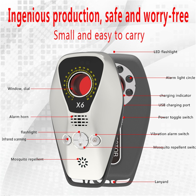 Camera Bug Detector Adjustable Sensitivity Prevent Candid Prevent Eavesdropping Portable