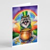 Caroline's Treasures DAC5564GCA7P Keeshond St Patrick's Day Greeting Cards Pack