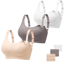 Gailife 3 Pack Nursing Bras for Women Full Coverage Comfort Wireless Maternity Bras for Pregnancy Breastfeeding