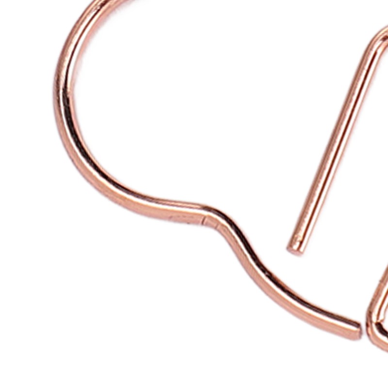 100Pcs Heart Shaped Paper Clips Iron Decorative Paperclips Set with