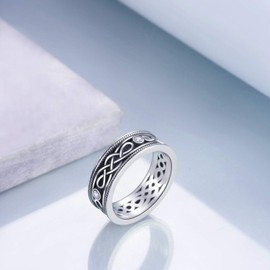 Sterling Silver Classical Celtic Knot Rings for Man Women Unisex Ring 7