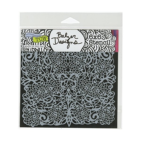 The Crafters Workshop 6x6 Stencil Flower Tangle, Synthetic Material, 17.8 x 16 x 0.1 cm