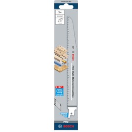 Bosch 2 x PRO Multi Material S1110VF Demolition Reciprocating Saw Blade (for Wood with Nails, Timber, Length 225 mm, Professional Accessories Reciprocating Saw)