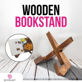 Wooden Book Stand for Kitchen | Premium Cookbook Holder with Sturdy Design | Multi-Angle Recipe Book Stand for Cooking, Tablet, and Reading Support