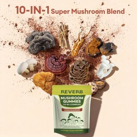 Mushroom Gummies 16 in 1 Mushroom Supplement with Lion's Mane, Reishi, Turkey Tail, Cordycep, Shiitake, Chaga, Maitake Mushroom & Ashwagandha, Vitamin, Support Focus, Energy, Immunity & Sleep (60)