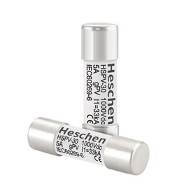 Heschen Solar DC1000V PV Fuse, Photovoltaic Fuses, gPV Type Fuse Link, HSPV-30, 10 * 38mm, 5A 1000VDC, I1 33kA, for Solar PV System Protection, 10PCS