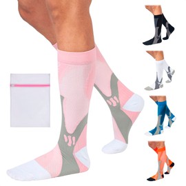 360 RELIEF Copper Compression Socks - for Women & Men | Graduated Athletic Fit for Running, Nurses, Shin Splint, Flight Travel, Maternity, Pregnancy, Boost Stamina | with Mesh Laundry Bag