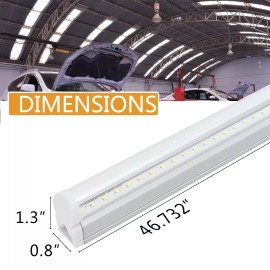 Barrina 12 Pack LED T5 Integrated Single Fixture 4FT 20W LED Shop Ceiling Lights Clear