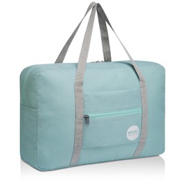 WANDF Hand Luggage Bag for Airplane Travel Bag Small Foldable Hand Luggage Suitcase 55 x 40 x 20 cm / 45 x 36 x 20 cm Sports Bag Hospital Bag Weekender Bag, A - Mint Green Without Shoulder Strap