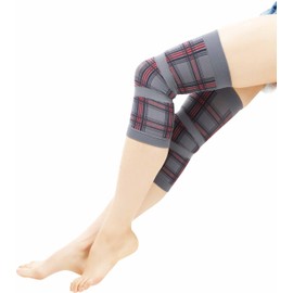 Rakusaku Knee Supporter Gray Check (Left and Right Knee Supporter)