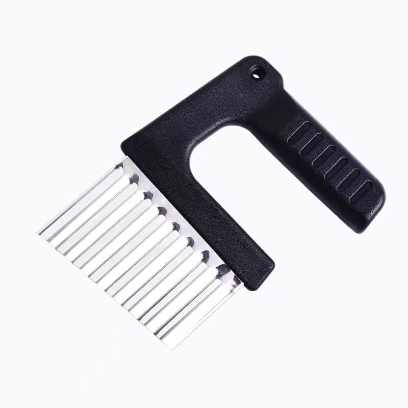 Crinkle Chip Cutter, Potato Chipper with Handle, French Fries Cutter,