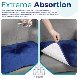 Waterproof Incontinence Chair Pad Washable Reusable Chair Pad Absorbent Seat Protector Pads 22.1 x 20.9 Inches for Women Men Adults Kids Wheelchair Recliners (4 Pcs, Royal Blue)