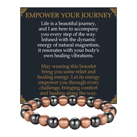 Jecanori Pure Copper Magnetic Bracelet for Women Men, Copper Jewelry with 3800 Gauss Magnets,Stretch Bead Braclets,Ideal Gift