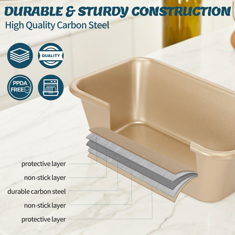 Baking Pans Set, Nonstick Stackable Bakeware Sets, Oven Pans for