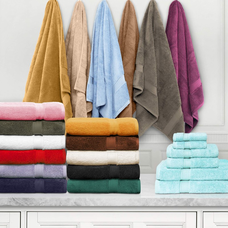 Superior Egyptian Cotton Solid Towel, 6-Piece, 6PC Set, Moss