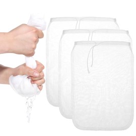 Cheesecloth for Straining 3 Pcs Reusable Nylon Nut Milk Bag Fine Mesh Food Strainer for Straining Nut Milk Juice Cheese Cold Brew Coffee Yogurt (Two Sizes)