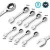 DURATECH Stubby Ratcheting Combination Wrench Set, Metric, 8-piece, 10, 11,