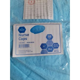 DUKAL 100ct Bouffant Caps 214 " Nurse’s for Nurses Blue Polypropylene