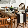 Beige and Black Stripes Table Runner, Halloween Party Kitchen Dining