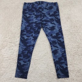 Style&co. Style & Co Leggings Womens 1X Blue Camo Mid Rise Plus Size Pants Gym Cropped