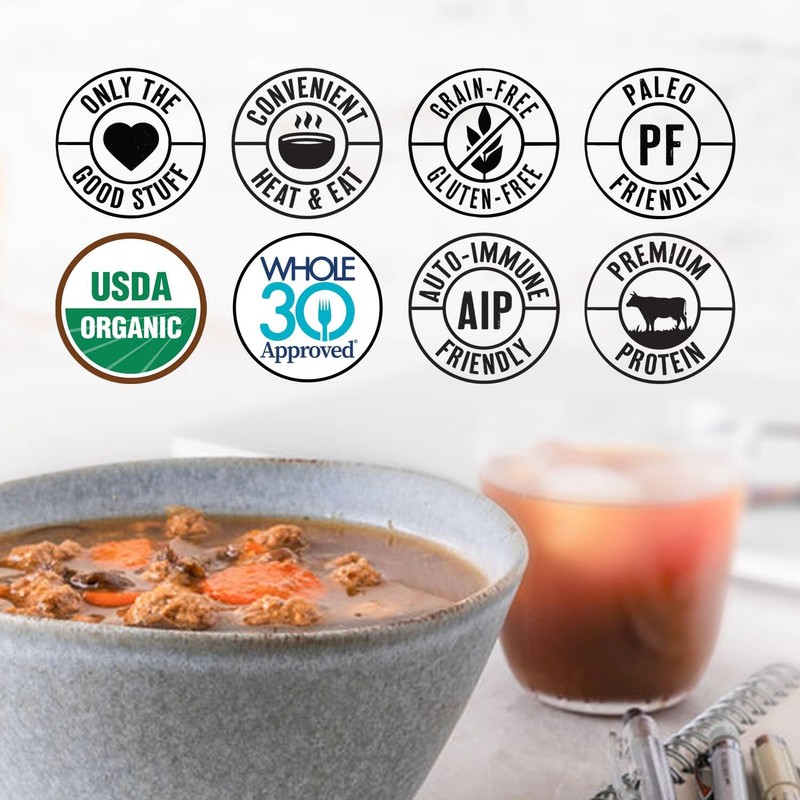 True Primal Beef & Mushroom Organic Soup 8-pack, Ready to