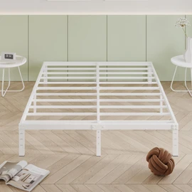 Cieemine 12 Inch White Full Size Bed Frame, Heavy Duty Bed Frame Full Size Mattress Foundation, No Box Spring Needed, Easy Assembly, Noise-Free