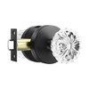 Heittis1 Pack Crystal Door Knobs Interior,Round Passage Glass Door Knob