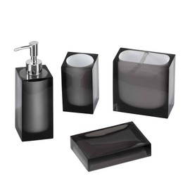 Avanti Linens - Accessory Set, Resin Tumbler, Toothbrush Holder, Soap Dish & Lotion Pump, Durable Bath Decor (Soho Collection)