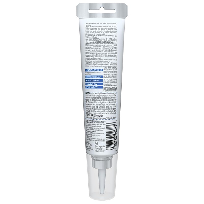 GE Advanced Silicone Caulk for Window & Door, Clear, 2.8